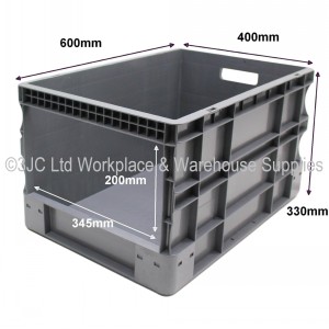 Heavy Duty Stacking Euro Box 60cm 65 Litre Open Window
